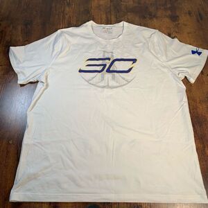 Under Armour SC Heat Gear Men's‎ White  Short Sleeve Shirt!! Size XXL